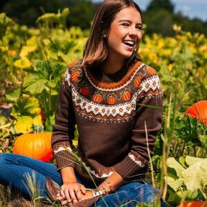 Kiel James Patrick KJP Cozy Pumpkin Sweater in Brown